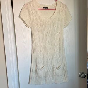 Amisu Women's Cream Knit Sweater Dress